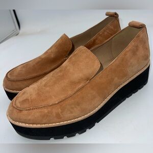 Eileen Fisher Ells Wedge Lug-Sole Loafers Tobacco Women’s Size 8.5M NEW W/outBox